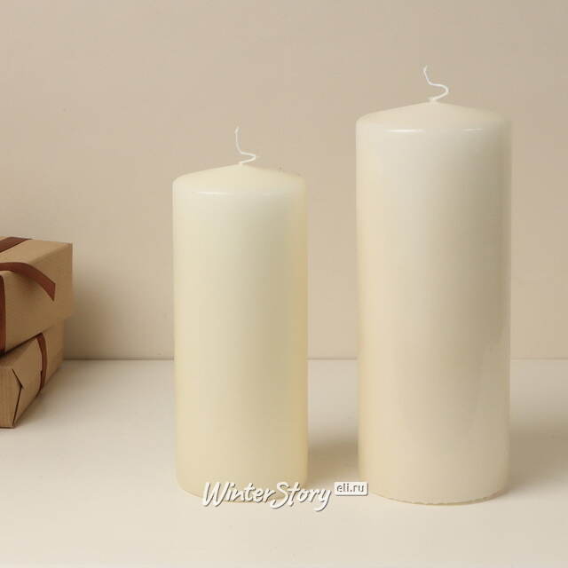 Свеча столбик 200*80 мм, слоновая кость Омский Свечной