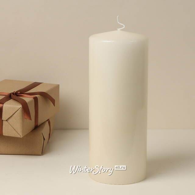 Свеча столбик 200*80 мм, слоновая кость Омский Свечной