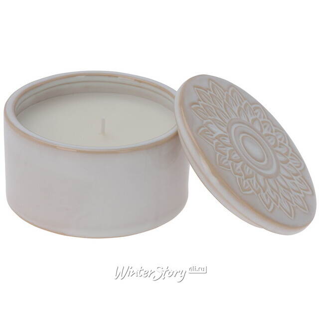 Ароматическая свеча Coconut Bathgate 10 см, в фарфоровом стакане Koopman