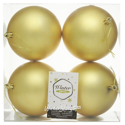 Набор пластиковых шаров Liberty 10 см, 4 шт, королевский золотой матовый Winter Deco