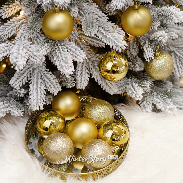 Набор пластиковых шаров Celebration 6 см золото, 12 шт Winter Deco