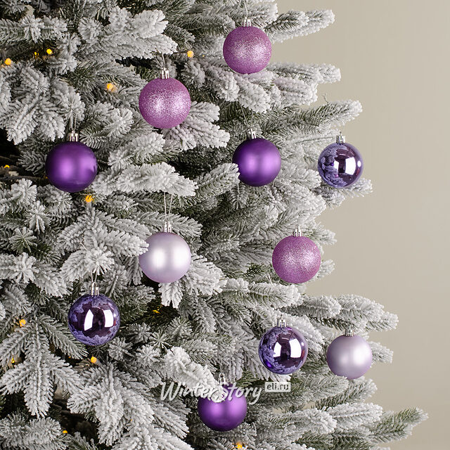 Набор пластиковых шаров Celebration 6 см персидский бархат, 12 шт Winter Deco