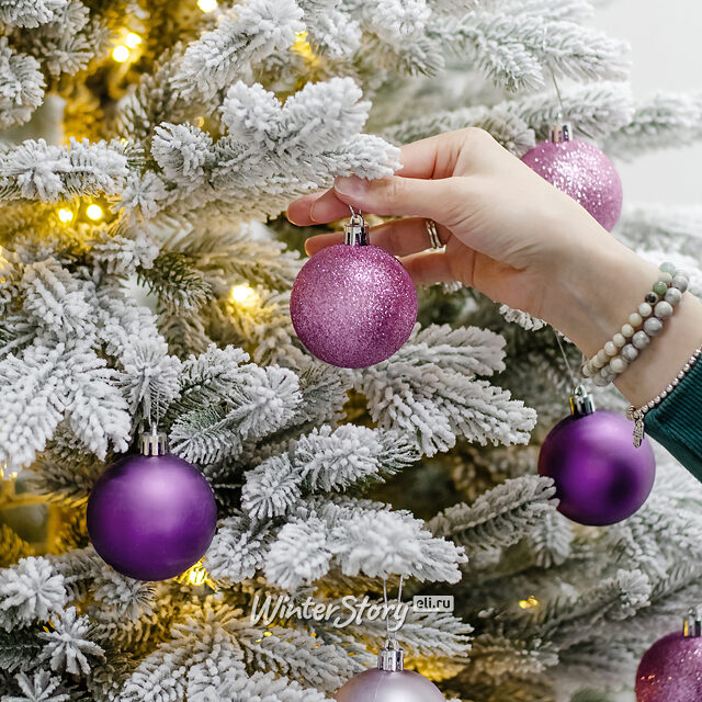 Набор пластиковых шаров Celebration 6 см персидский бархат, 12 шт Winter Deco