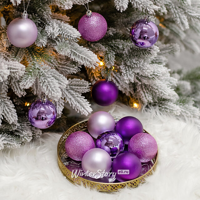 Набор пластиковых шаров Celebration 6 см персидский бархат, 12 шт Winter Deco