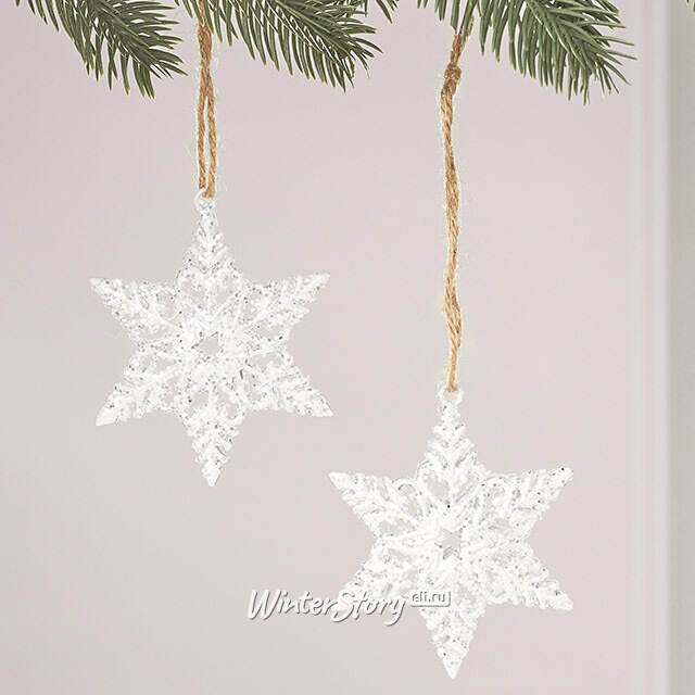 Набор елочных игрушек Снежинки - West Linton 8 см, 2 шт Winter Deco
