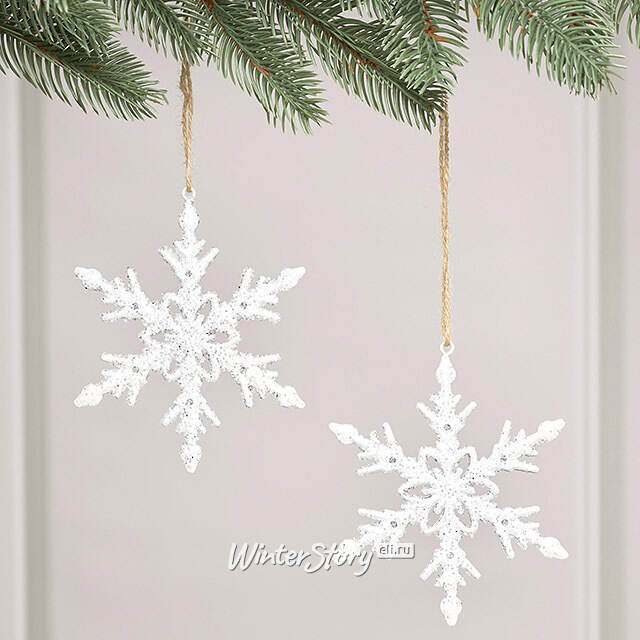Набор елочных игрушек Снежинки Allerona 12 см, 2 шт Winter Deco