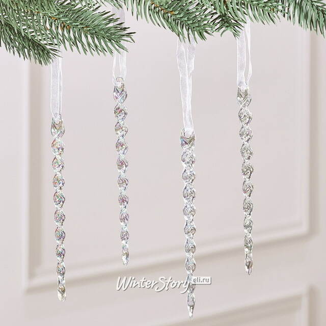 Набор елочных игрушек Сосульки Luchignano 14 см, 4 шт Winter Deco