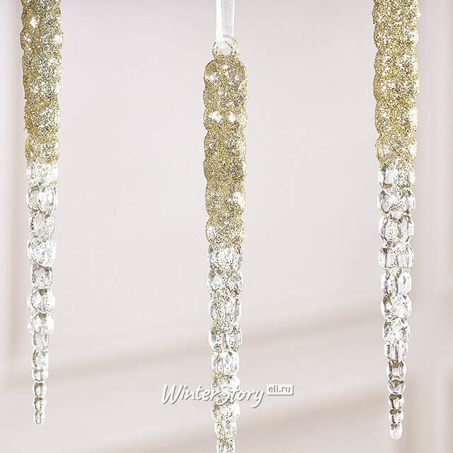 Набор елочных игрушек Сосульки Mayerato 15 см, 4 шт Winter Deco