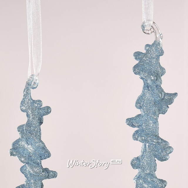 Набор елочных игрушек Сосульки Mokonesi 26 см голубая, 2 шт Winter Deco