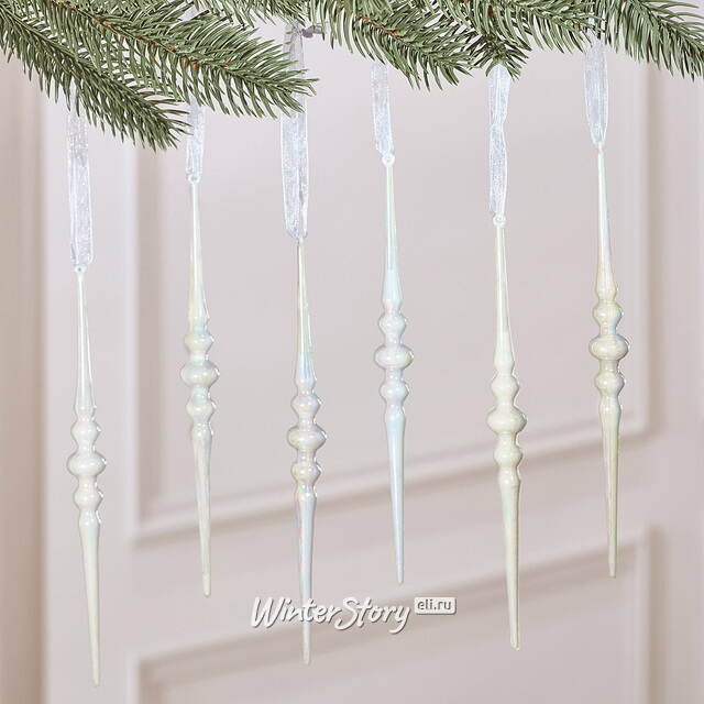 Набор елочных игрушек Сосульки Montazola 17 см, 6 шт Winter Deco