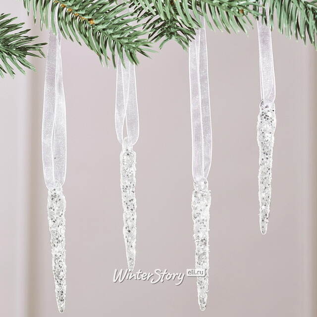 Набор елочных игрушек Сосульки Duxford 6 см, 4 шт Winter Deco