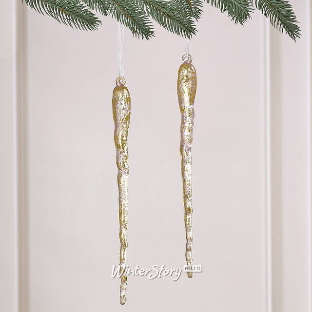 Набор елочных игрушек Сосульки Liquid Gold 30 см, 2 шт Winter Deco