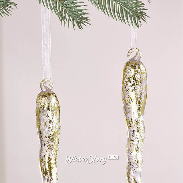 Набор елочных игрушек Сосульки Liquid Gold 30 см, 2 шт Winter Deco