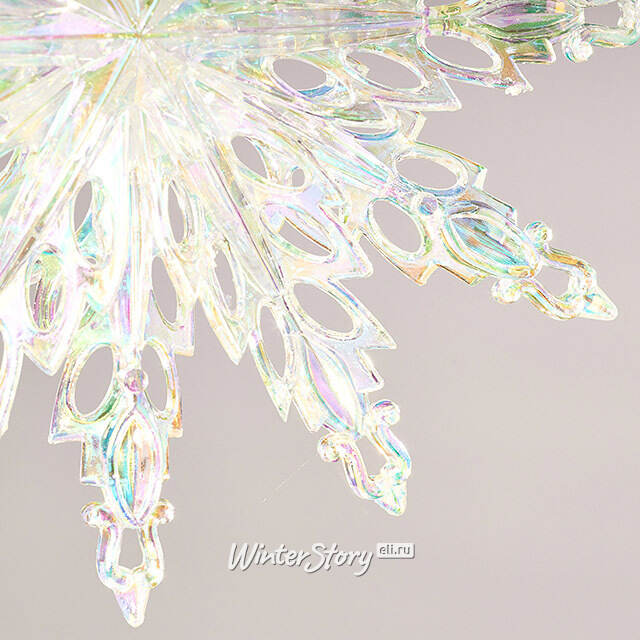 Елочная игрушка Снежинка Rainbow Glow 14 см  Winter Deco