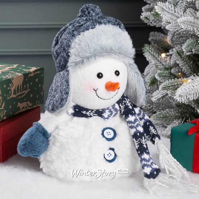 Новогодняя фигура Снеговик Дельф в шапке 25 см Winter Deco