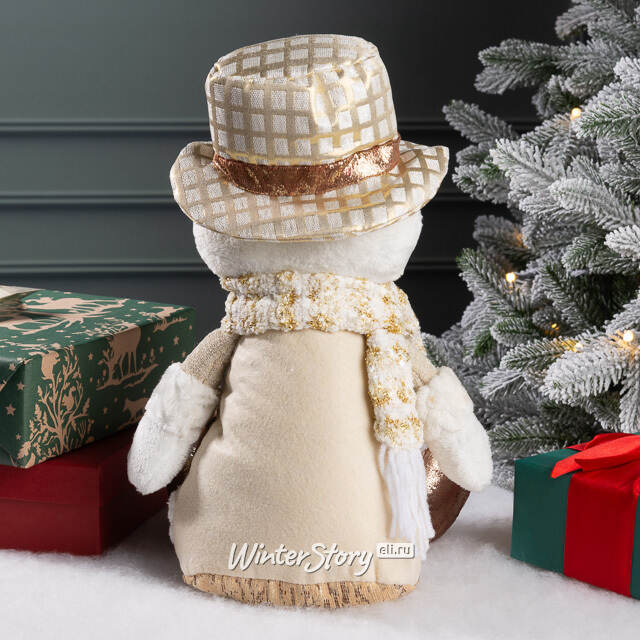 Новогодняя фигура Снеговик Билли в шляпе 33 см Winter Deco