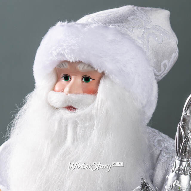 Фигура под елку Санта-Клаус в серебряной шубке 45 см Winter Deco