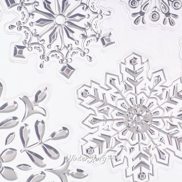 Новогодние наклейки на окно Снежинки - Ледяное Очарование 40*27 см Winter Deco