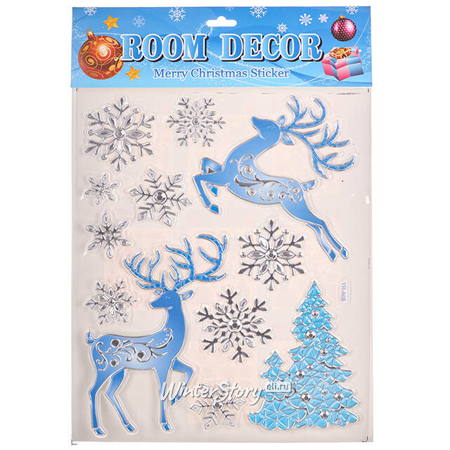 Новогодние наклейки на окно Зимняя Радость 43*28 см Winter Deco