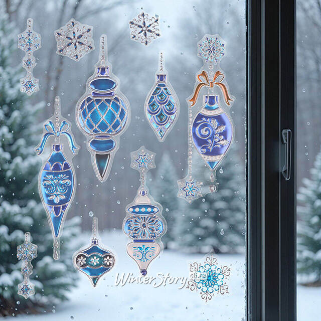 Новогодние наклейки на окно Магия Зимы 24*18 см Winter Deco