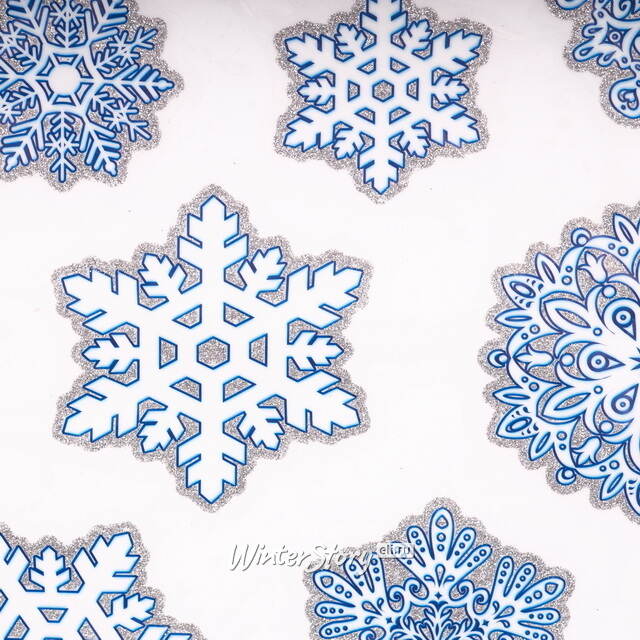 Новогодние наклейки на окно Снежинки - Хрустальный Звон 41*29 см, бумага Winter Deco