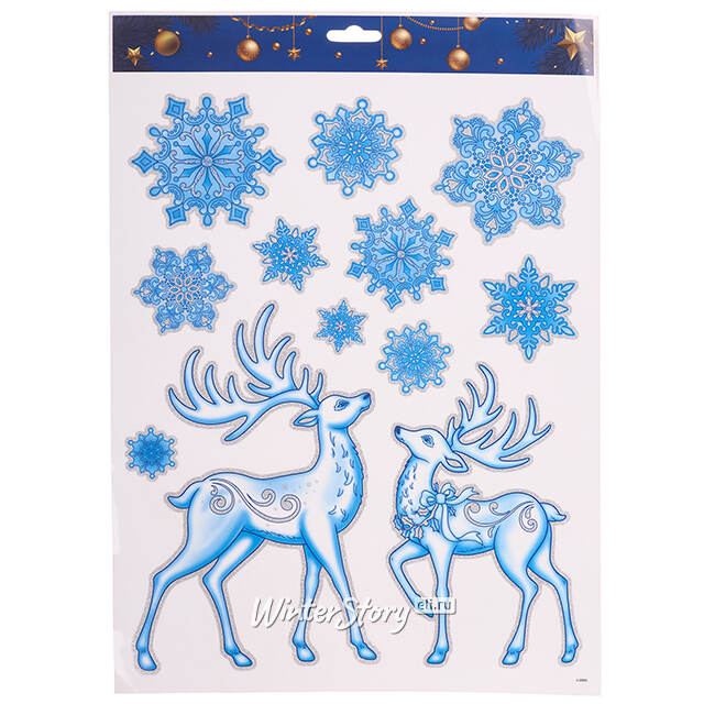 Новогодние наклейки на окно Помощники Деда Мороза 41*29 см Winter Deco