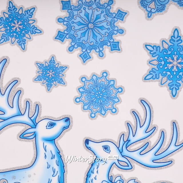 Новогодние наклейки на окно Помощники Деда Мороза 41*29 см Winter Deco