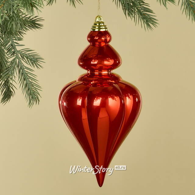 Елочная игрушка Сосулька Medley 23 см красная, пластик Winter Deco