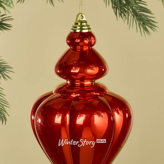 Елочная игрушка Сосулька Medley 23 см красная, пластик Winter Deco