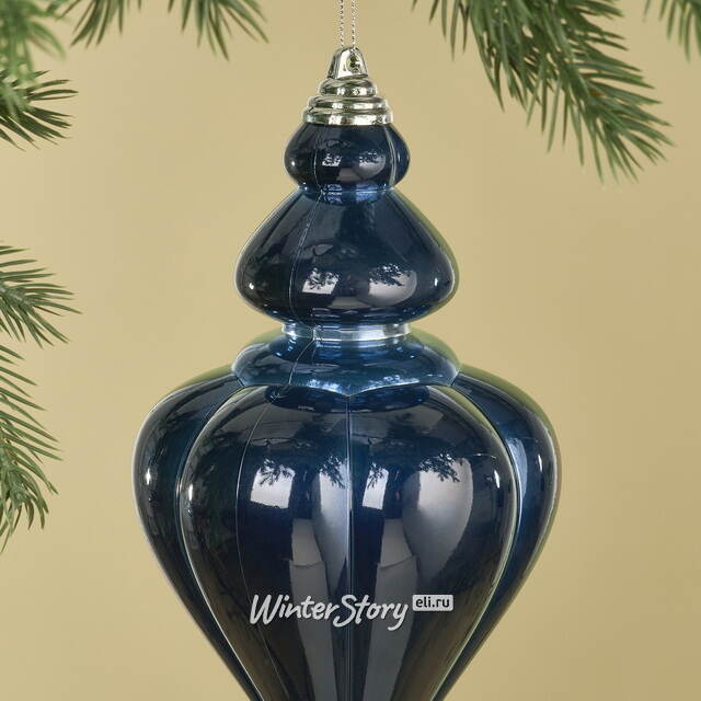 Елочная игрушка Сосулька Medley 23 см синяя, пластик Winter Deco