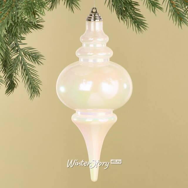 Елочная игрушка Сосулька Muliphein 25 см белая, пластик Winter Deco