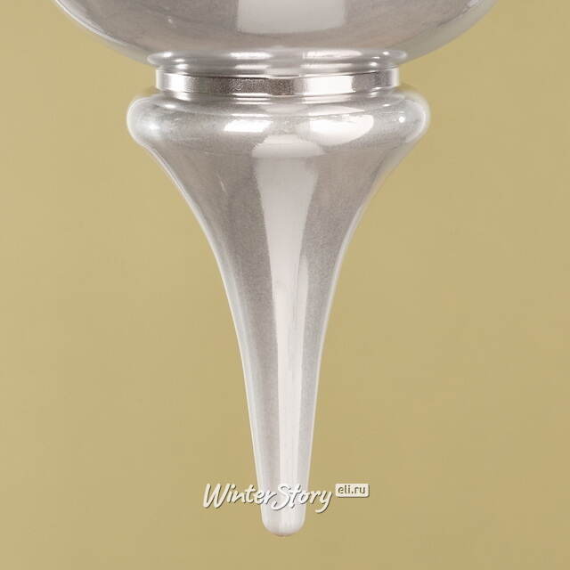 Елочная игрушка Сосулька Muliphein 25 см серебряная, пластик Winter Deco