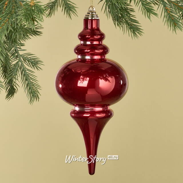 Елочная игрушка Сосулька Muliphein 25 см бордовая, пластик Winter Deco