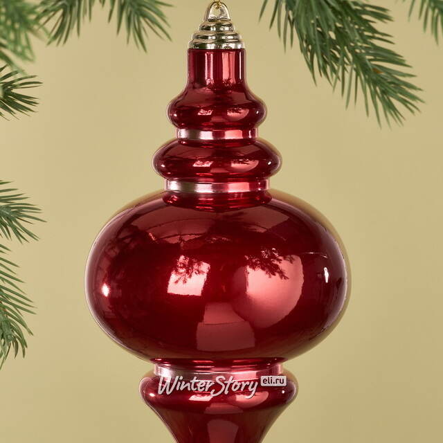 Елочная игрушка Сосулька Muliphein 25 см бордовая, пластик Winter Deco