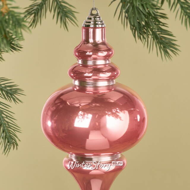 Елочная игрушка Сосулька Muliphein 25 см розовая, пластик Winter Deco