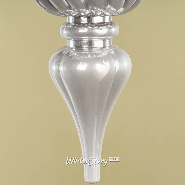 Елочная игрушка Сосулька Capella 26 см серебряная, пластик Winter Deco