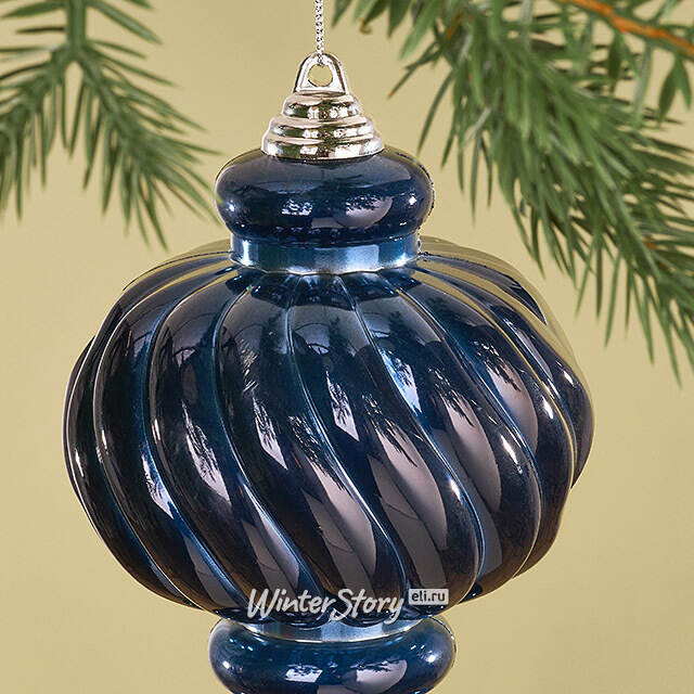 Елочная игрушка Сосулька Capella 26 см синяя, пластик Winter Deco