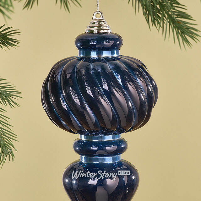 Елочная игрушка Сосулька Capella 26 см синяя, пластик Winter Deco