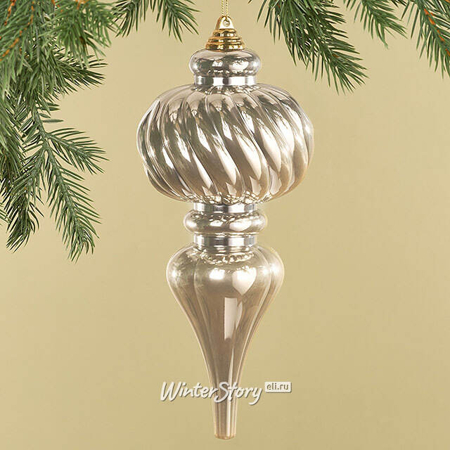 Елочная игрушка Сосулька Капелла 26 см шампань, пластик Winter Deco