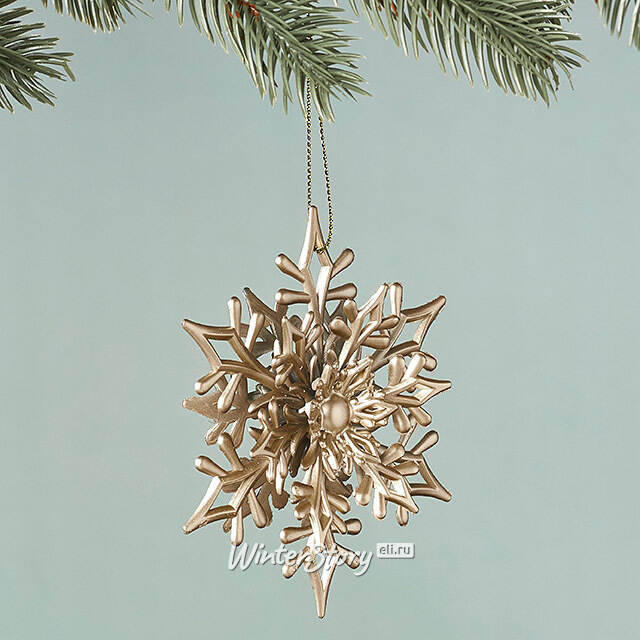 Елочная игрушка Снежинка Лоренс 11 см золотая Winter Deco