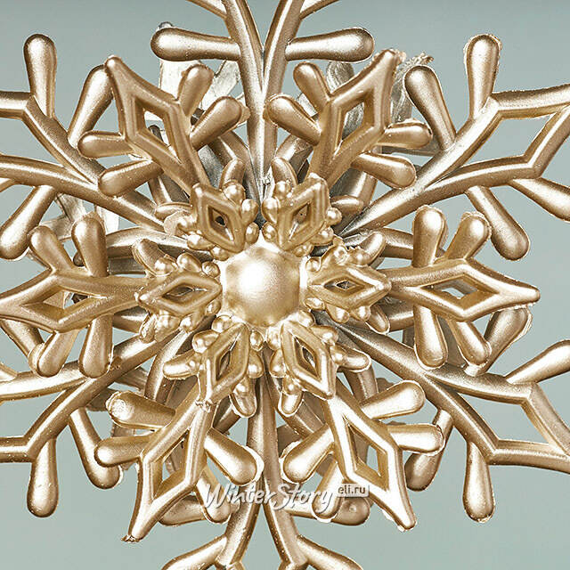 Елочная игрушка Снежинка Лоренс 11 см золотая Winter Deco