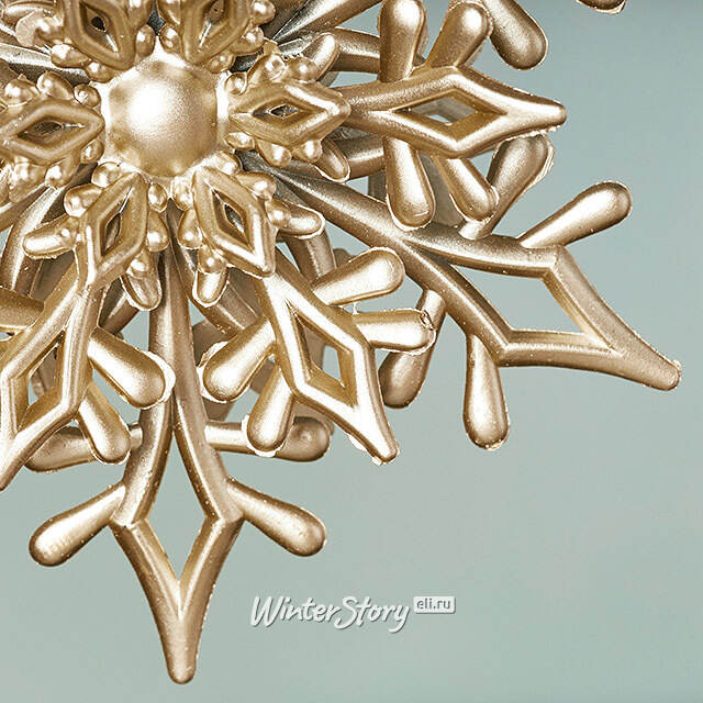 Елочная игрушка Снежинка Лоренс 11 см золотая Winter Deco
