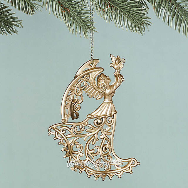 Елочная игрушка Ангел Golden Glow 13 см золотая Winter Deco