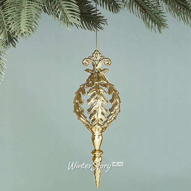 Елочная игрушка Сосулька Alrakis 18 см золотая Winter Deco