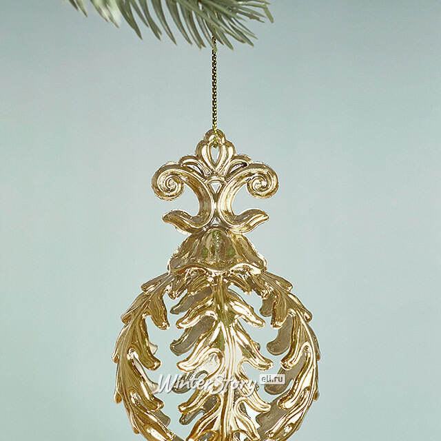 Елочная игрушка Сосулька Alrakis 18 см золотая Winter Deco