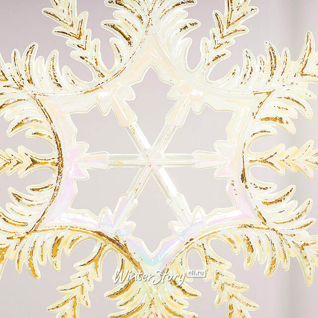 Набор елочных игрушек Снежинки Rainbow Glow 13 см белые с золотым, 2 шт Winter Deco