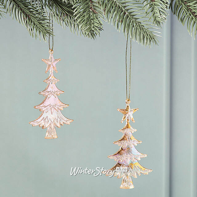 Елочная игрушка Елочка Банагер 10 см золотая, 2 шт Winter Deco