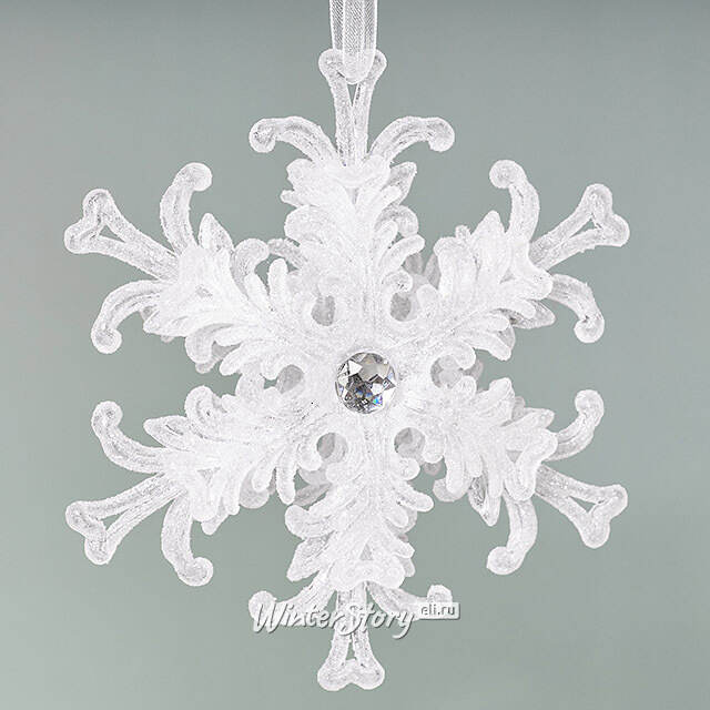 Елочная игрушка Снежинка Atria 10 см белая, 2 шт Winter Deco