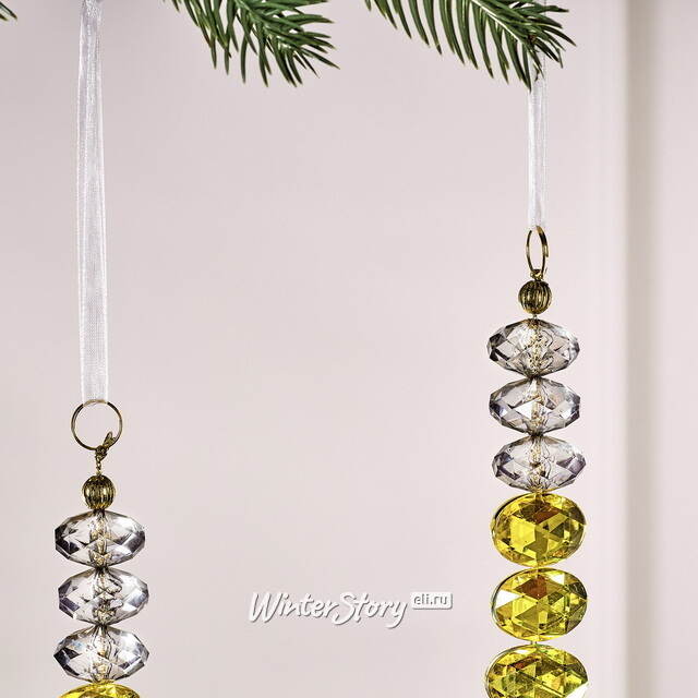 Елочная подвеска Crystal Tear 19 см зеленая, 2 шт Winter Deco