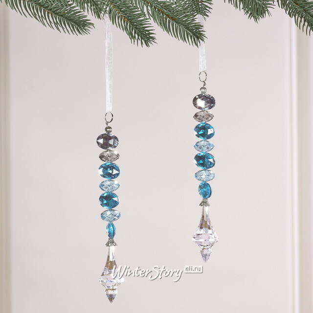 Елочная подвеска Crystal Tear 20 см голубая, 2 шт Winter Deco